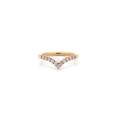 Brilliant Cut Diamond Claw Set V-shaped Ring | 0.22ctw