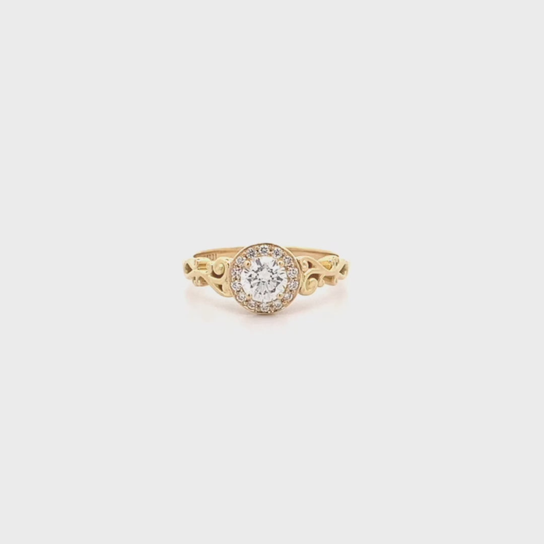 Fiora: Brilliant Cut Diamond Halo Ring