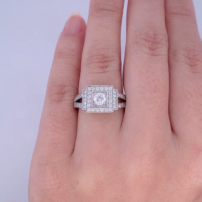 Terrace: Brilliant Cut Diamond Halo Ring