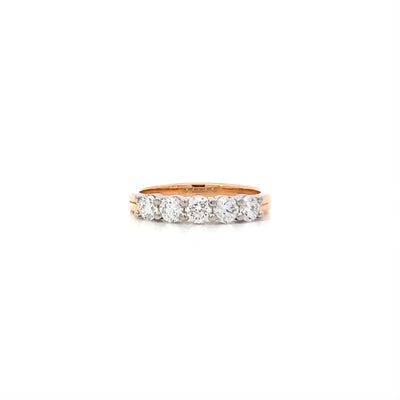 Furl: Diamond Set Five Stone Eternity Ring in Rose Gold | 0.80ctw