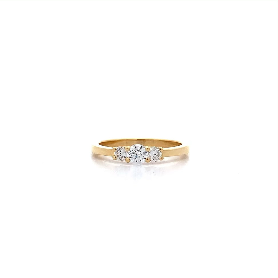 Petite: Brilliant Cut Diamond Three Stone Ring | 0.40ctw