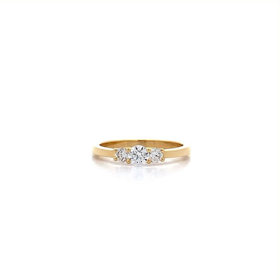 Petite: Brilliant Cut Diamond Three Stone Ring | 0.40ctw