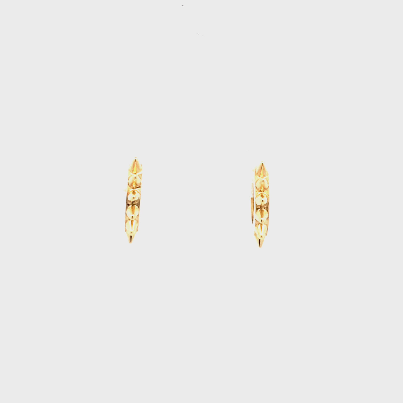 Spike Huggie Earrings in Yellow Gold