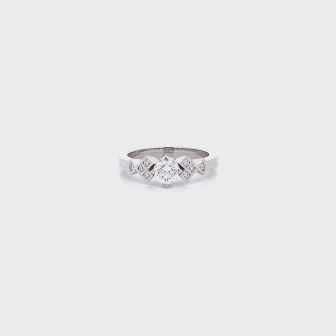 Istella: Brilliant Cut Diamond Solitaire Ring in Platinum | 0.56ctw