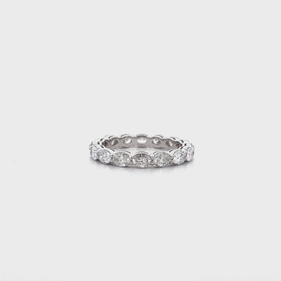 East-West Oval Cut Diamond Eternity Ring in Platinum | 2.21ctw