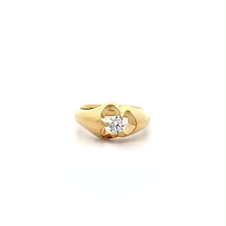 Dune: Brilliant Cut Diamond Ring in Yellow Gold | 0.50ct