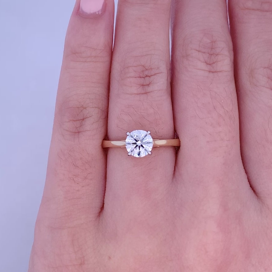 Cara: Brilliant Cut Diamond Solitaire Ring in Rose Gold | 0.54ctw