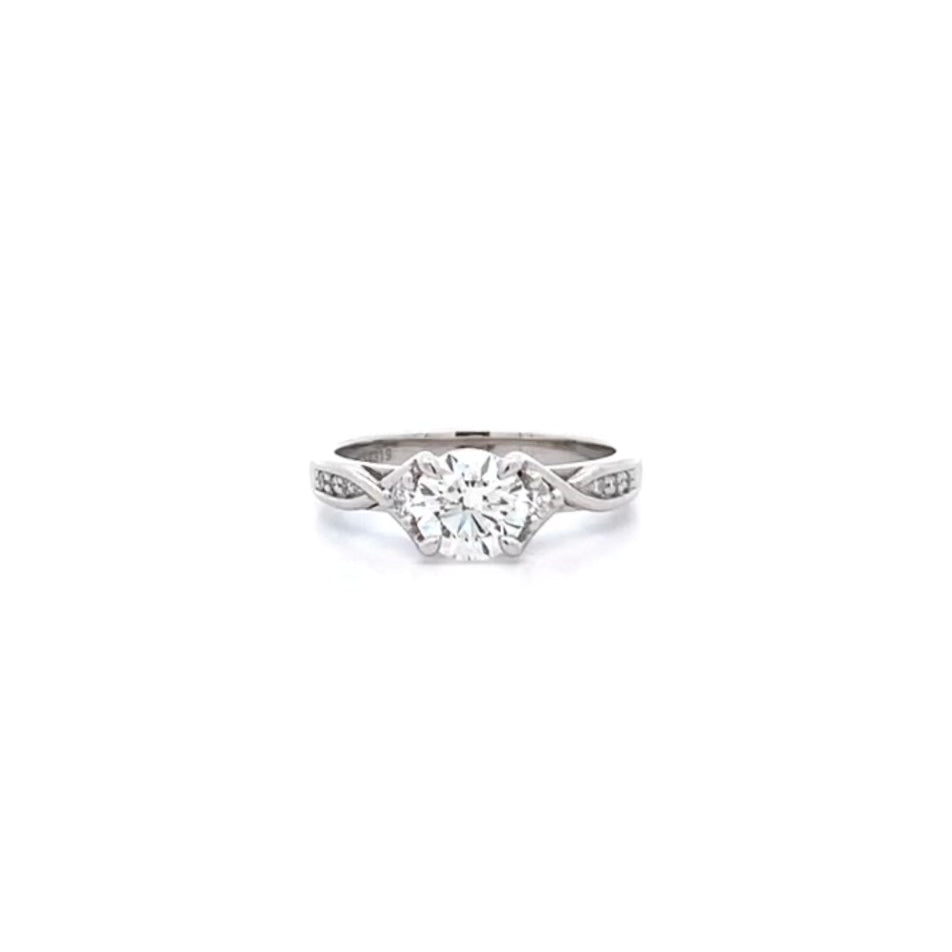 Pirouette: Brilliant Cut Diamond Solitaire Ring in Platinum | 1.04ctw