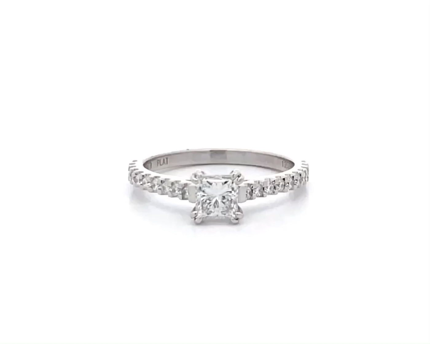 Belle: Princess Cut Diamond Solitaire Ring in Platinum | 0.90ctw
