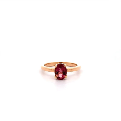 Rhone: Pink Tourmaline Solitaire Ring in Rose Gold