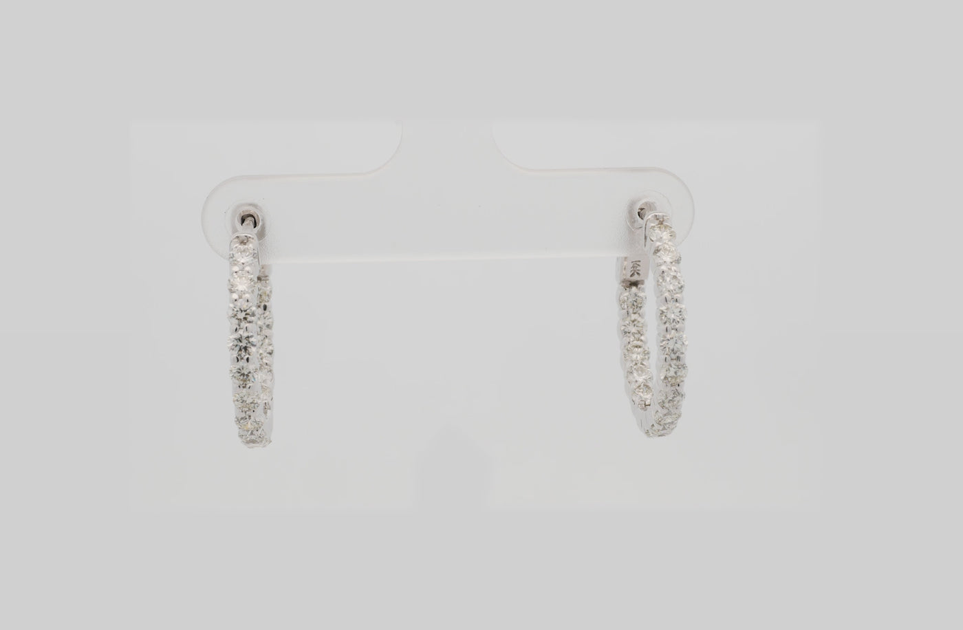 Diamond Set Hoop Earrings in Gold | 1.90ctw