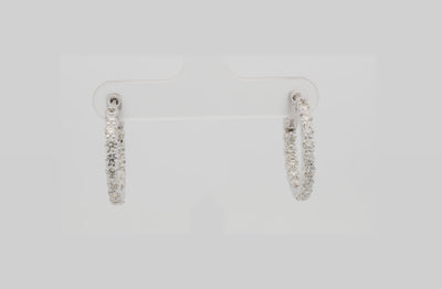 Diamond Set Hoop Earrings in Gold | 1.90ctw