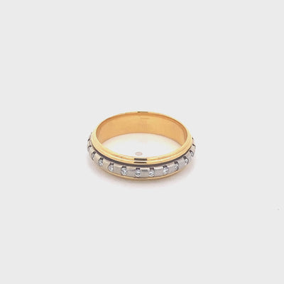 Yellow and White Gold Two Tone Diamond Set Ring