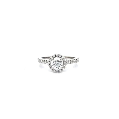 Adorn: Brilliant Cut Diamond Halo Ring in Platinum | 1.18ctw