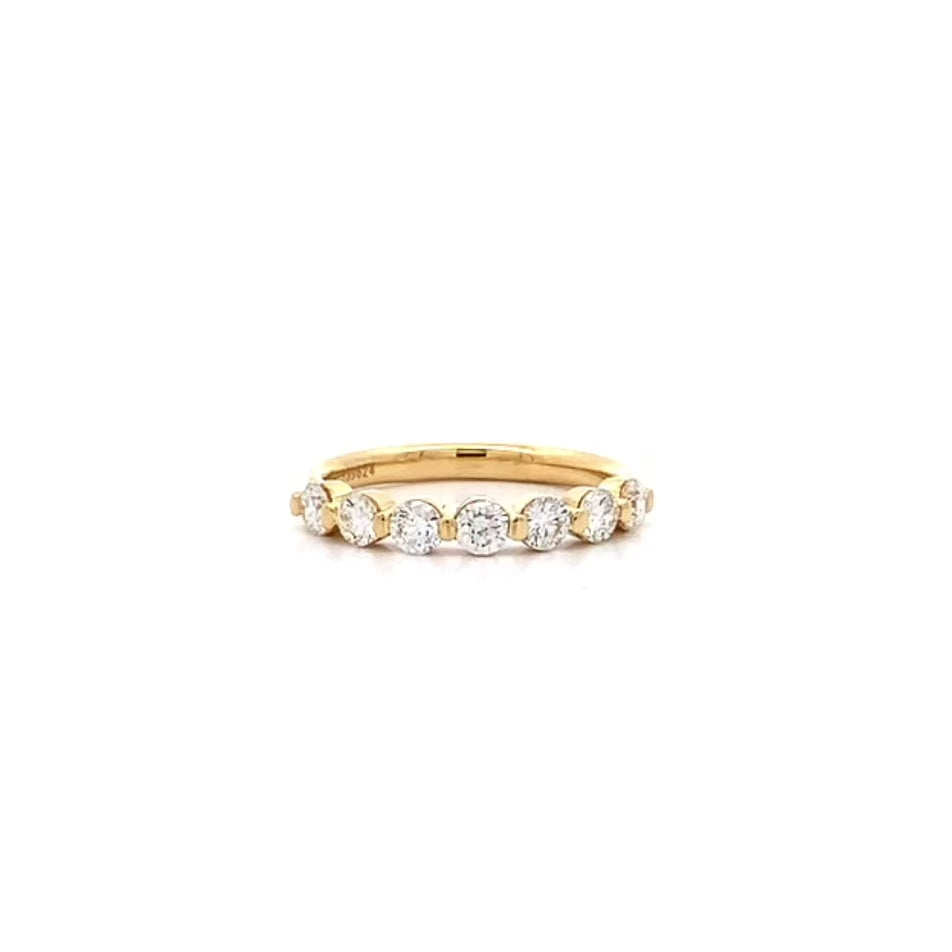 Brilliant Diamond Shared Claw Set Ring in Yellow Gold | 0.70ctw