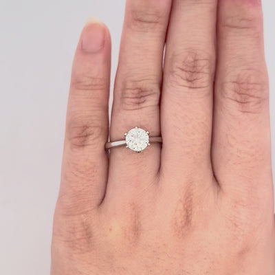 1.30ct Brilliant Cut Diamond Six Claw Solitaire Ring crafted in platinum