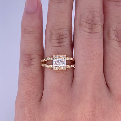 Corin: Radiant Cut Diamond Solitaire Ring in Yellow Gold | 0.99ctw