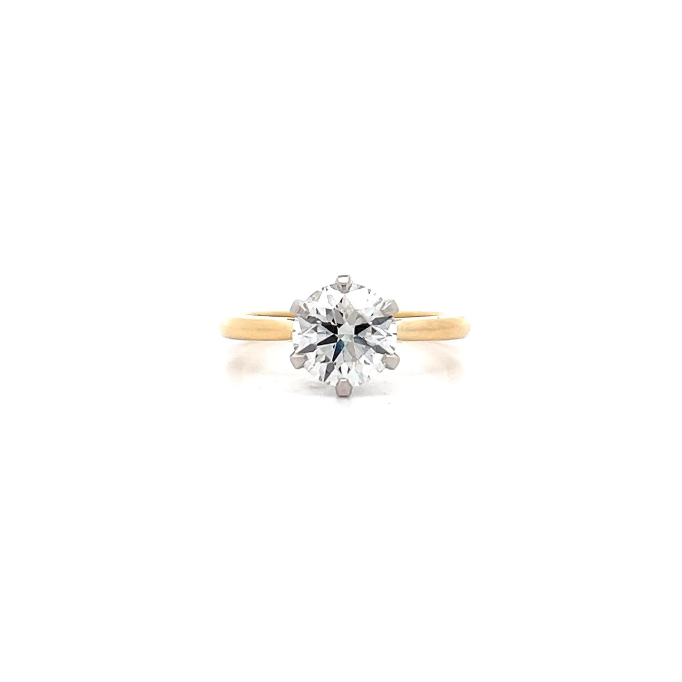 Jolie: Brilliant Cut Diamond Solitaire Ring in Yellow Gold | 1.85ct I SI2