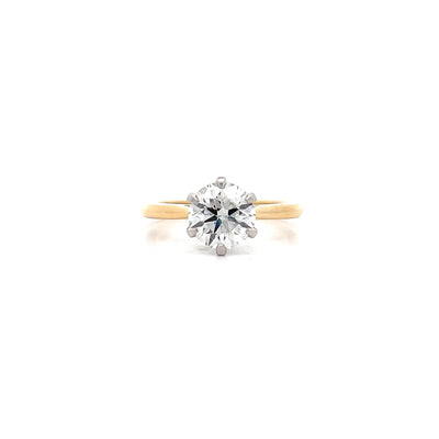 Jolie: Brilliant Cut Diamond Solitaire Ring in Yellow Gold | 1.85ct I SI2