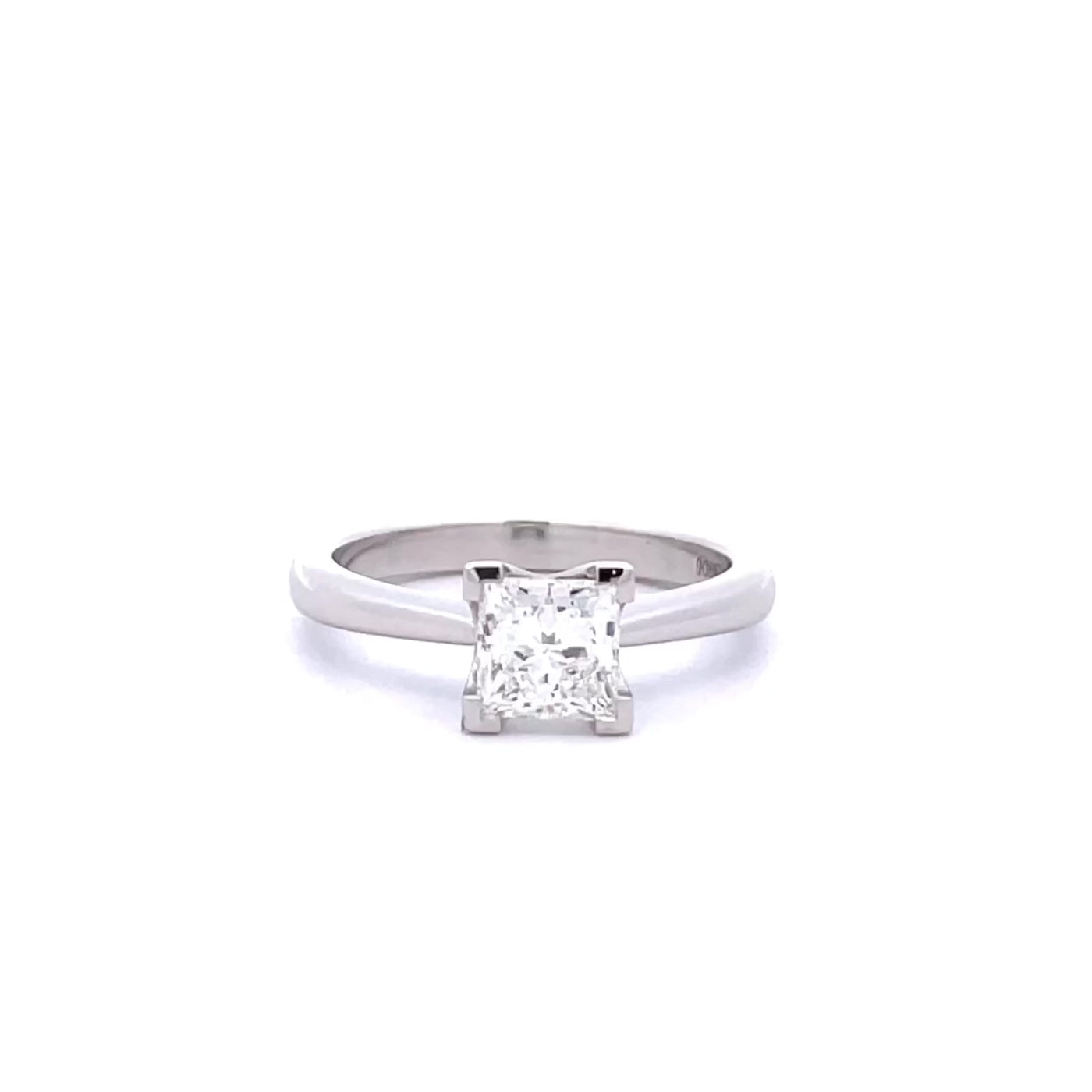 Princessa: Fire Princess Cut Diamond Solitaire Ring in Platinum | 1.00ct G SI1