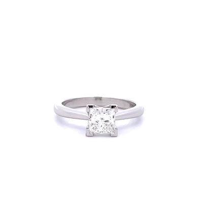 Princessa: Fire Princess Cut Diamond Solitaire Ring in Platinum | 1.00ct G SI1