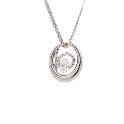 Cronus: Oval Cut Diamond Pendant in Platinum | 1.01ct