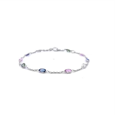 Bloom: Sapphire Bracelet in White Gold | 2.30ctw