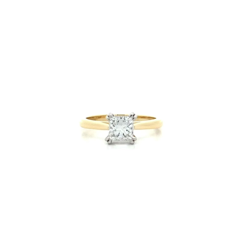 Alice: Princess Cut Diamond Solitaire Ring in Yellow Gold | 1.03ct E VS2