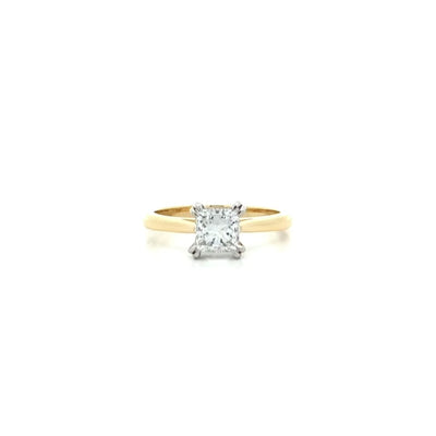 Alice: Princess Cut Diamond Solitaire Ring in Yellow Gold | 1.03ct E VS2