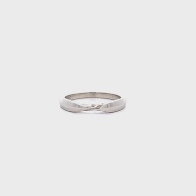 Knife Edge Cinched Ring in Platinum
