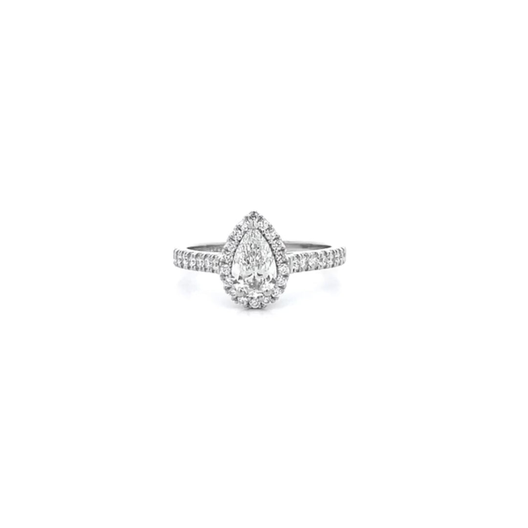 Adorn: Pear Cut Diamond Halo Ring in Platinum | 1.06ctw