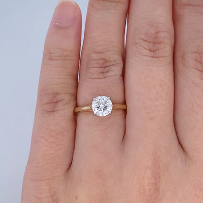 Alice: Brilliant Cut Diamond Solitaire Ring in Yellow Gold | 1.01ct G SI1
