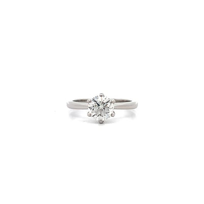 1.30ct Brilliant Cut Diamond Six Claw Solitaire Ring crafted in platinum