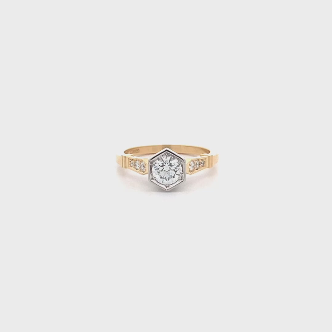 Galliard: Brilliant Cut Diamond Solitaire Ring in Yellow Gold | 0.72ctw