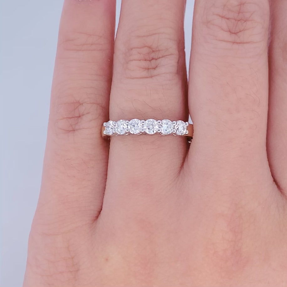 Diamond Set Six Stone Ring in Yellow Gold | 0.60ctw