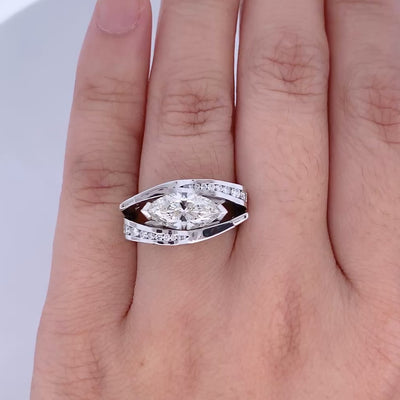 Changing Faces: Marquise Diamond Ring in Platinum | 1.51ct