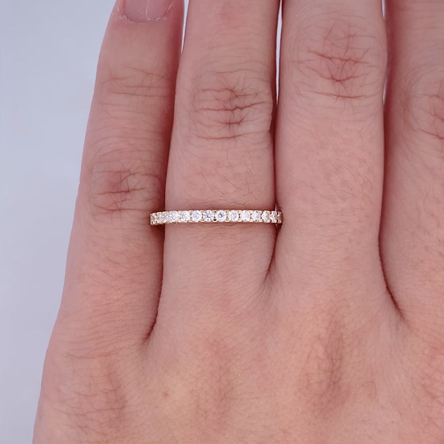 Brilliant Diamond Scallop Set Ring in Yellow Gold | 0.32ctw