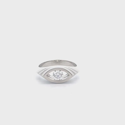 Wavelet: Brilliant Cut Diamond Solitaire Ring in Platinum | 0.40ct D VVS2