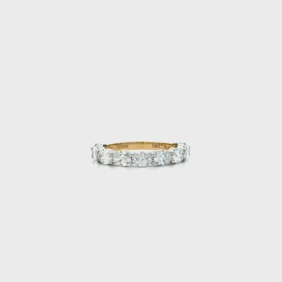 East to West Set Oval Cut Diamond Ring in Yellow Gold | 1.71ctw