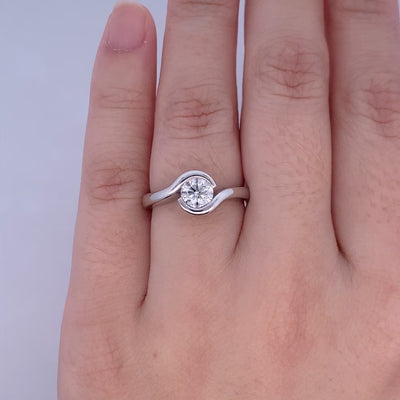 Wander: Brilliant Cut Diamond Solitaire Ring in Platinum | 0.70ct G VS2