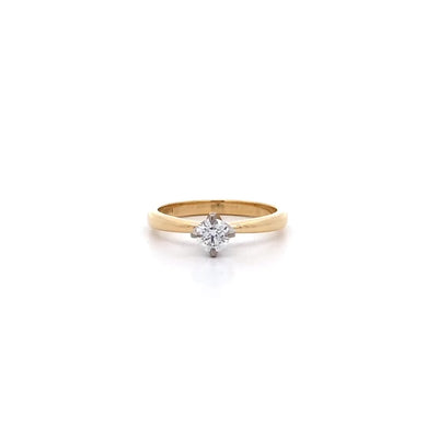 Brilliant Cut Diamond Solitaire Ring in Yellow Gold | 0.42ct D SI