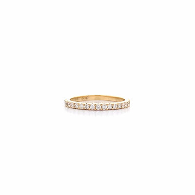 Brilliant Diamond Scallop Set Ring in Yellow Gold | 0.32ctw