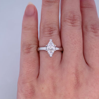Secret Garden: Marquise Diamond Solitaire Ring in Platinum | 1.21ct D colour, VVS1 clarity