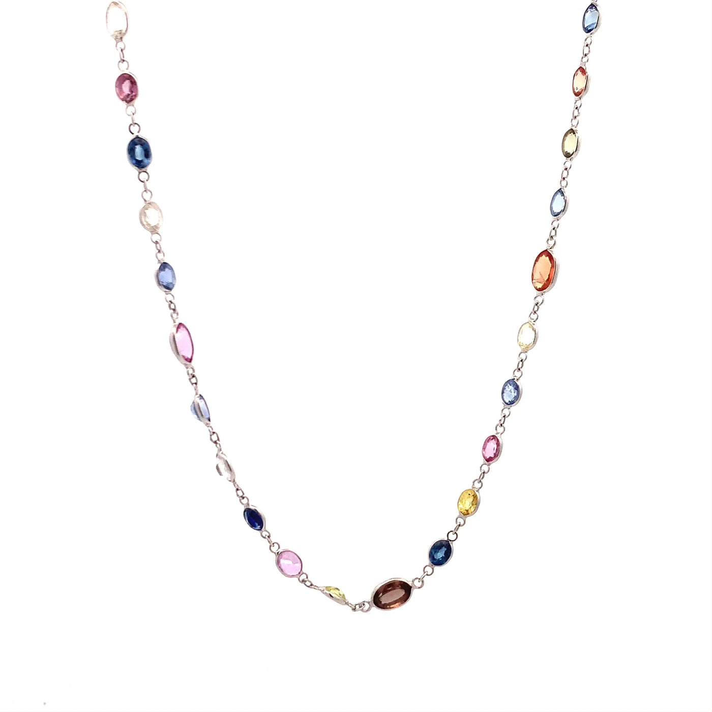 Bloom: Sapphire Necklace in White Gold