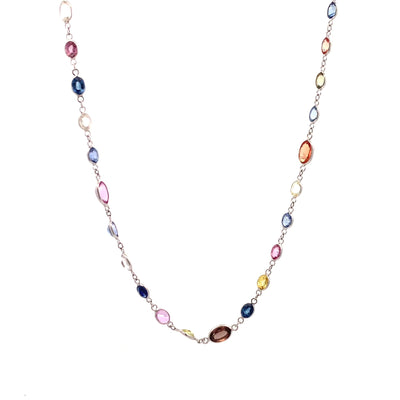 Bloom: Sapphire Necklace in White Gold