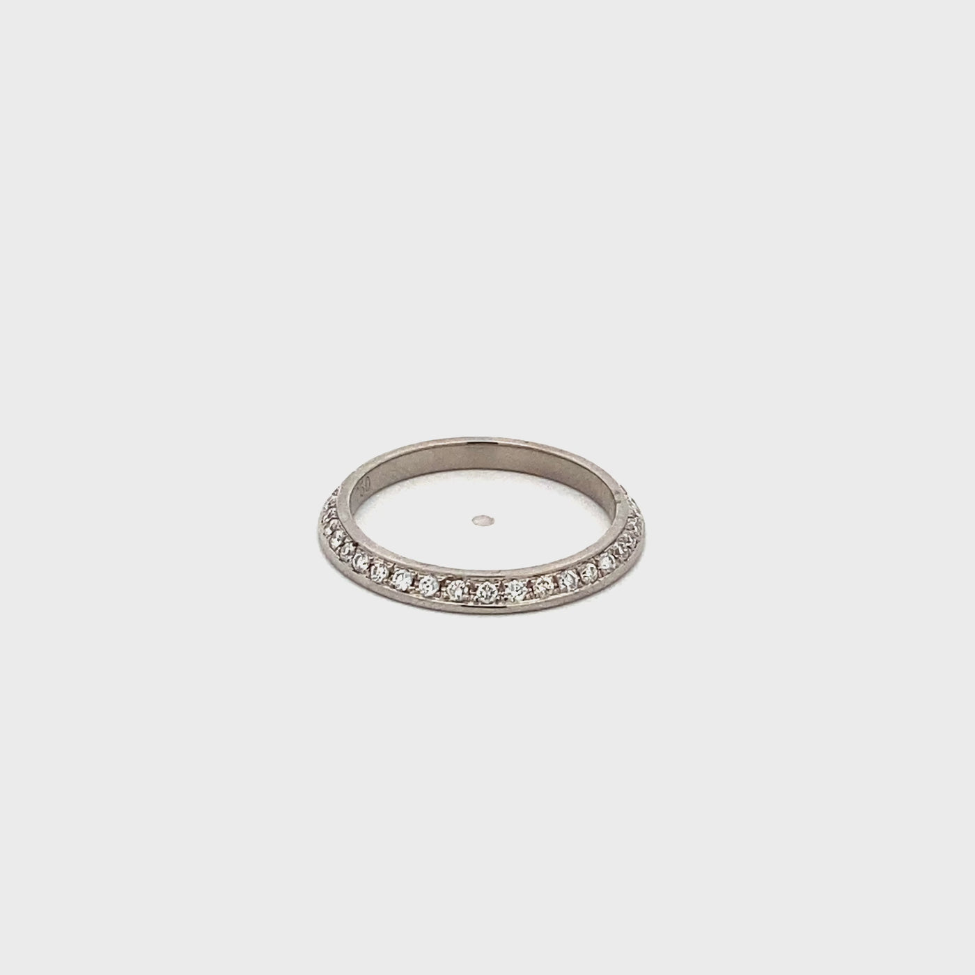 Flat Edge Brilliant Cut Diamond Set Eternity Ring in White Gold | 0.40ctw