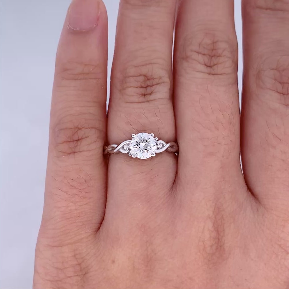 Cara: Brilliant Cut Diamond Solitaire Ring in Platinum | 0.84ctw