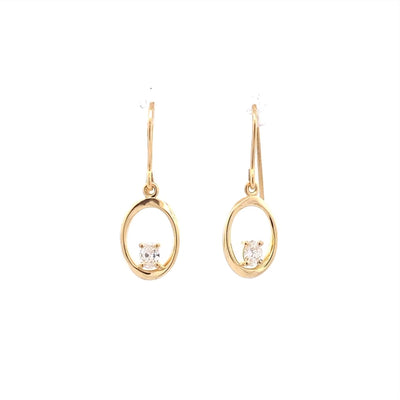 Mobius Twist Oval Cut Diamond Drop Earrings