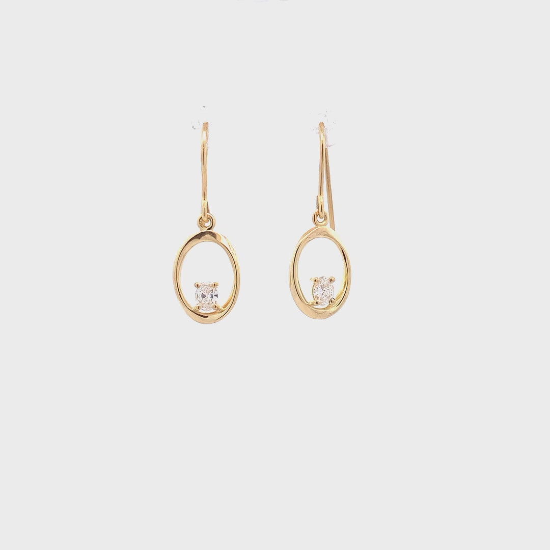 Mobius Twist: Diamond Drop Earrings in Yellow Gold | 0.37ctw