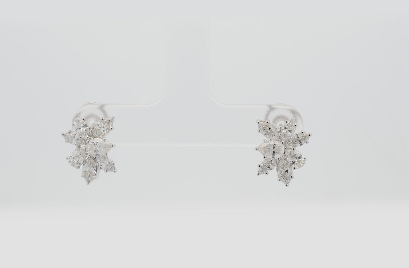 Popcorn Diamond Leverback Earrings in White Gold | 1.90ctw